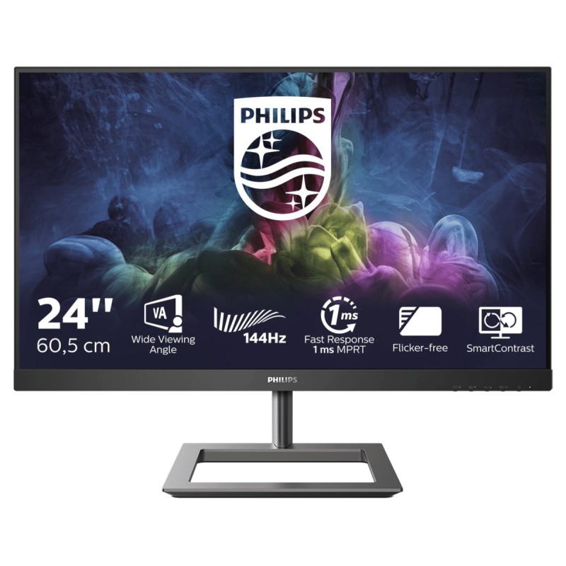 Philips E Line 242E1GAJ 00 LED display 60,5 cm (23.8") 1920 x 1080 Pixel Full HD LCD Nero, Cromo