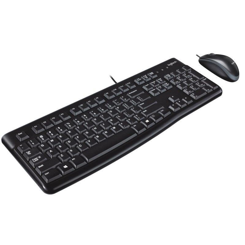Logitech Desktop MK120 tastiera Mouse incluso USB QWERTY Inglese britannico Nero