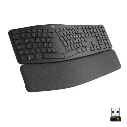 Logitech ERGO K860 Wireless Split Keyboard - Tastiera Ergonomica Wireless, Poggiapolsi, Connettività Bluetooth e USB,