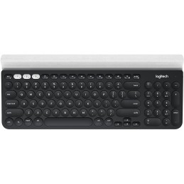 Logitech K780 Multi-Device Wireless Keyboard tastiera RF senza fili + Bluetooth QWERTY Russo Grigio, Bianco